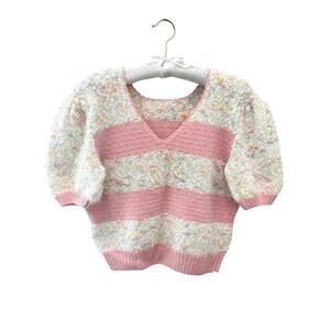 HANDMADE | Pastel Fuzzy Knit Sweater Cottagecore Fairycore Textured Pullover